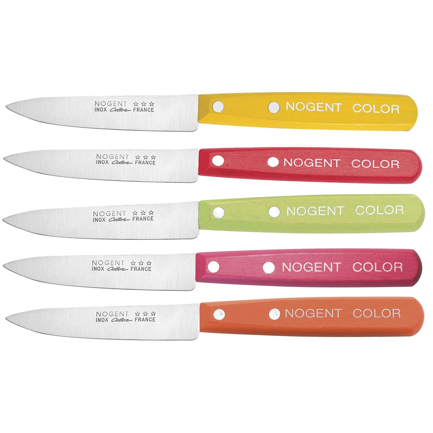 Couteau d'office lame 9 cm manche bois coloré