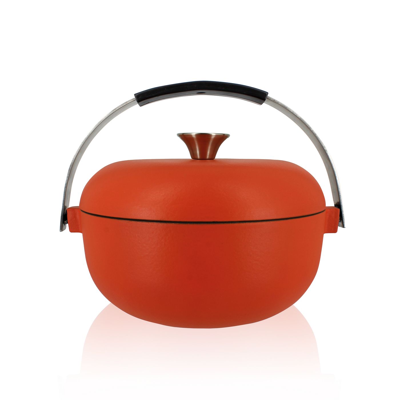 Cocotte OLAF 25cm OGO LIVING - Fonte Émaillée Noire Avec Anse Inox - Tous Feux Dont Induction
