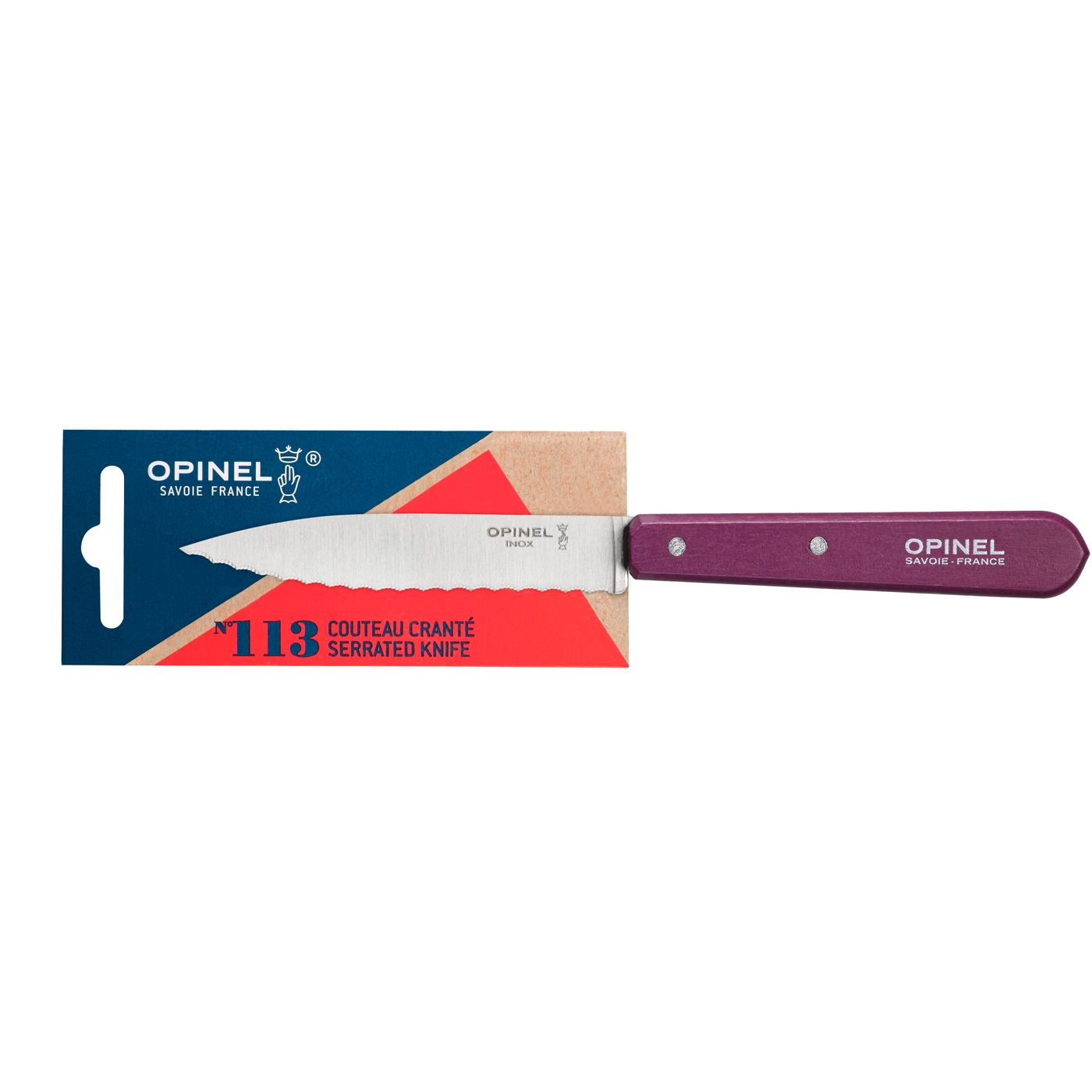 Couteau cranté N°113 aubergine