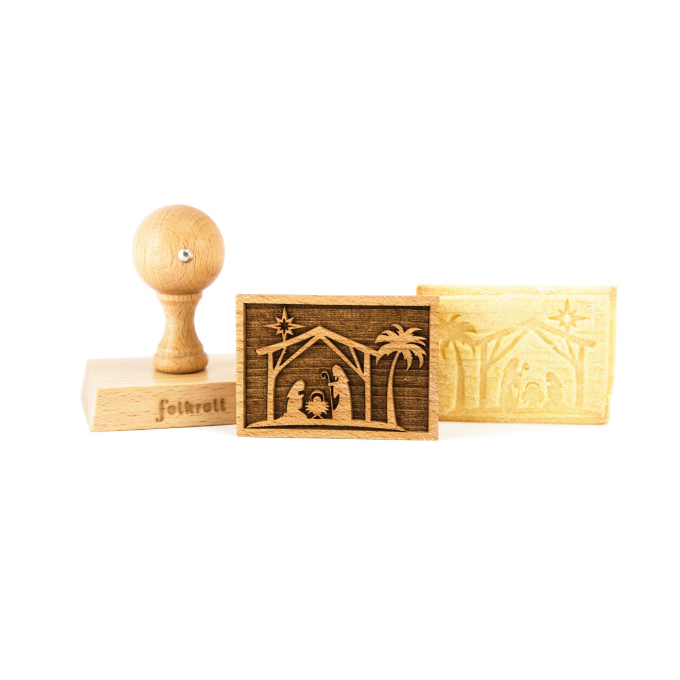 Tampon rectangle motif Nativité