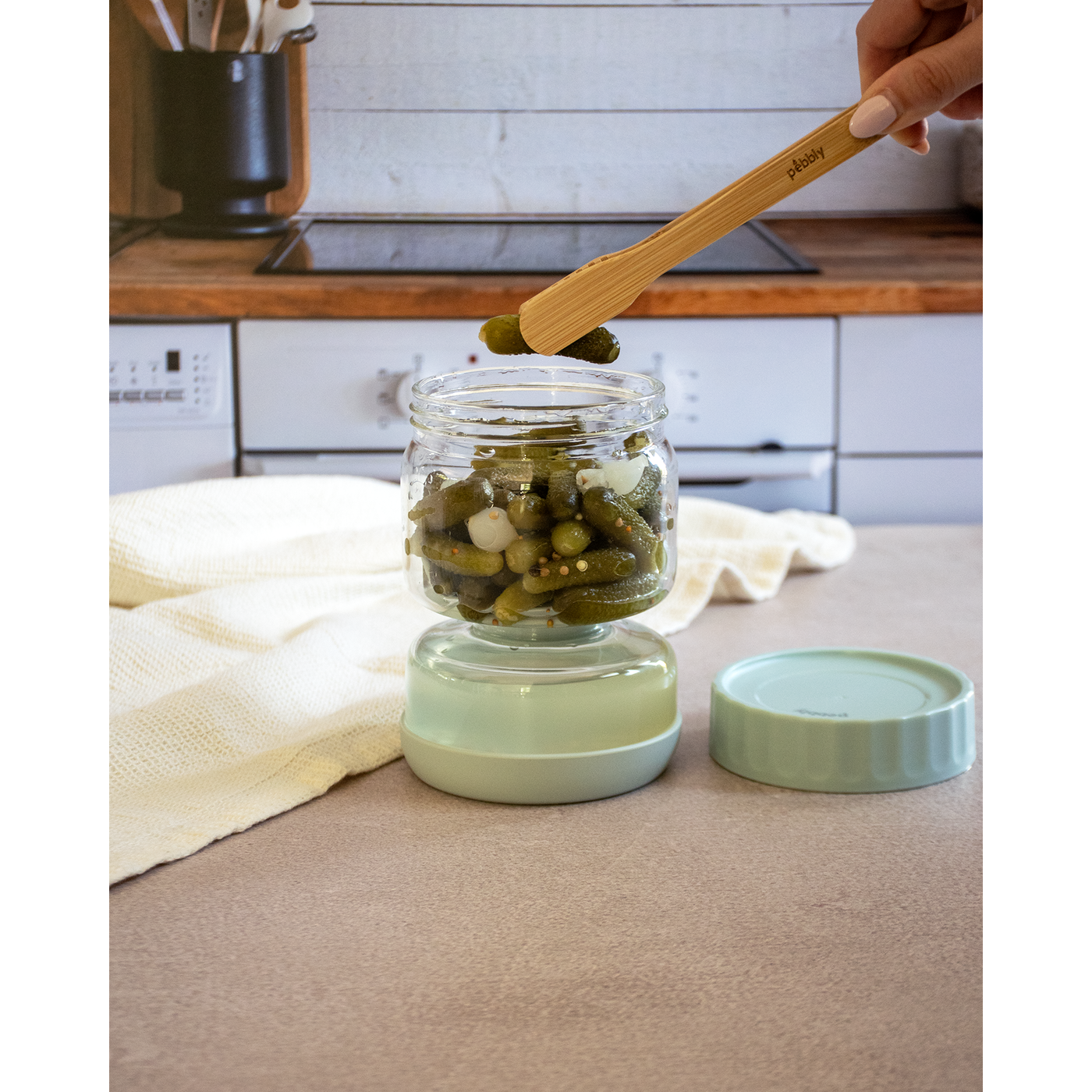 Bocal à cornichons avec séparateur 900 ml