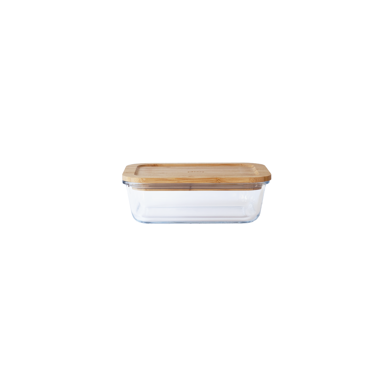 Boite rectangle en verre + couvercle bambou 1 L