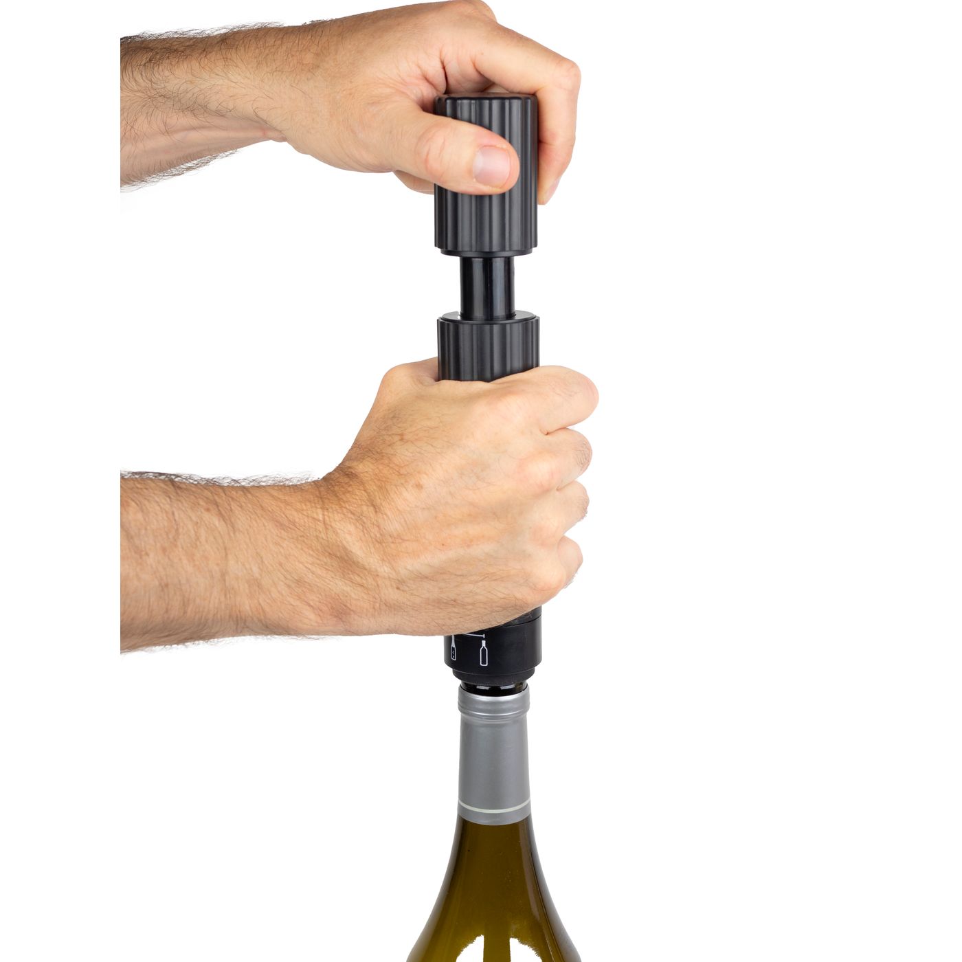 Pompe de Conservation Vin et Champgne, ABS Noir 20 cm