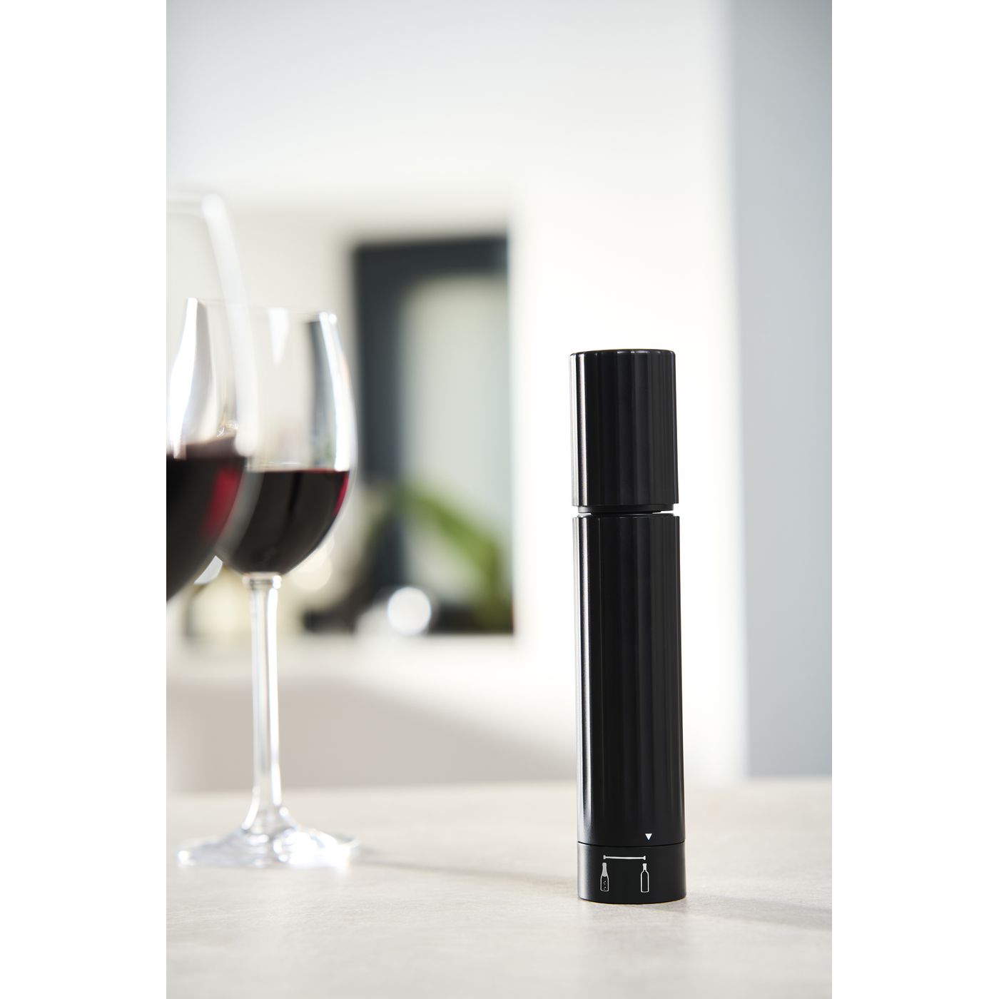 Pompe de Conservation Vin et Champgne, ABS Noir 20 cm