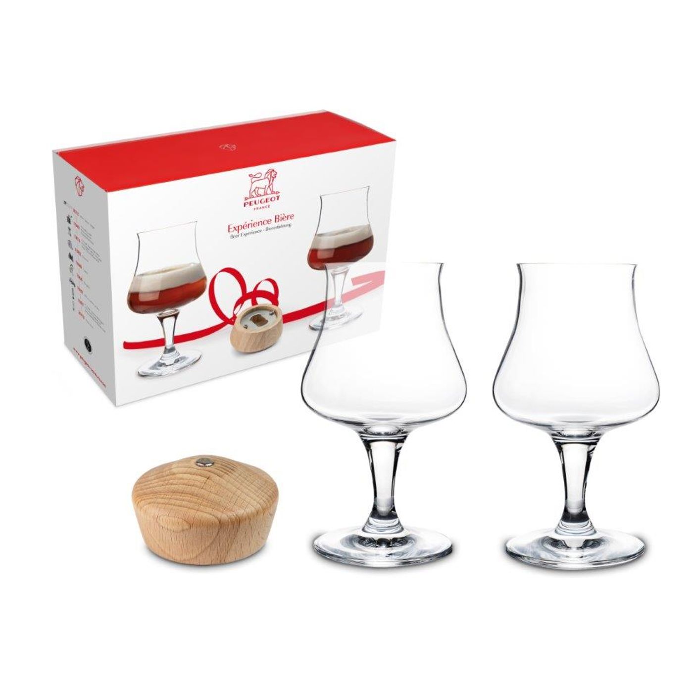 Coffret 2 verres à bière + décapsuleur