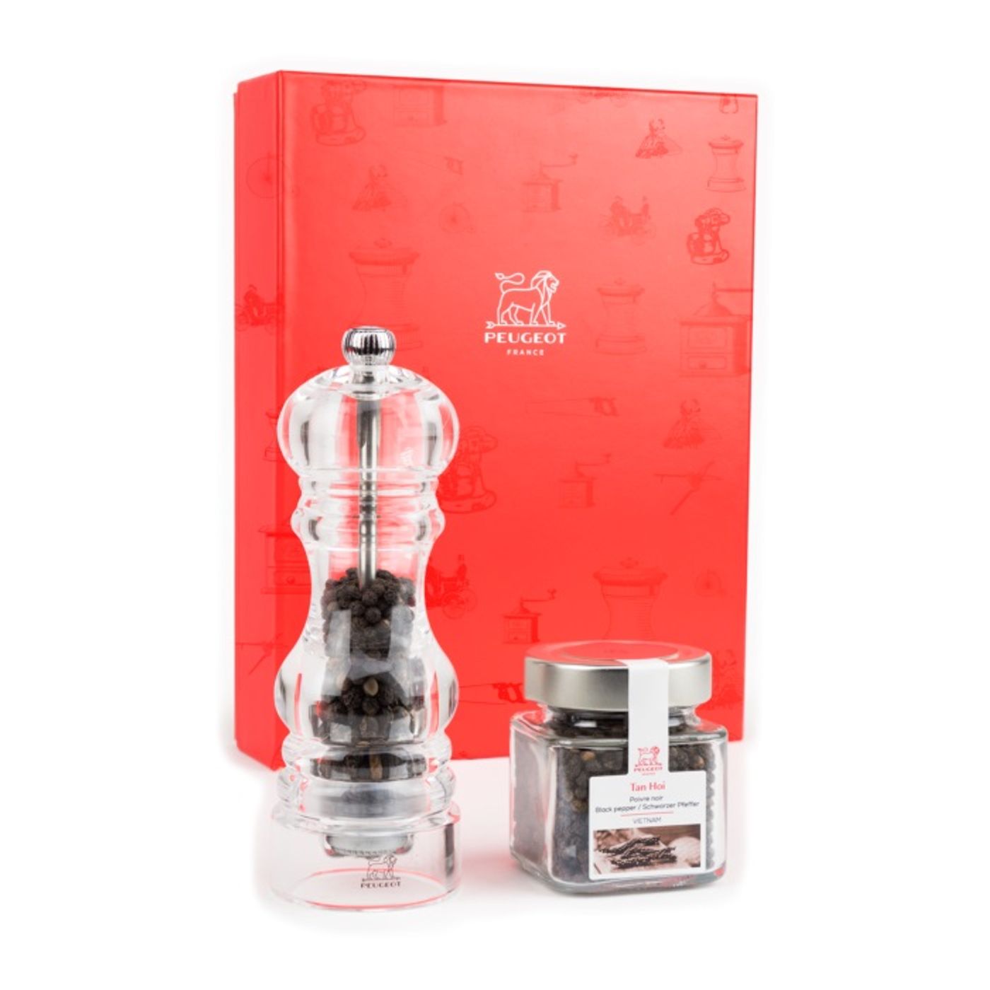 Coffret moulin à poivre Nancy 18 cm + Fiole poivre Tan Hoi 70 gr