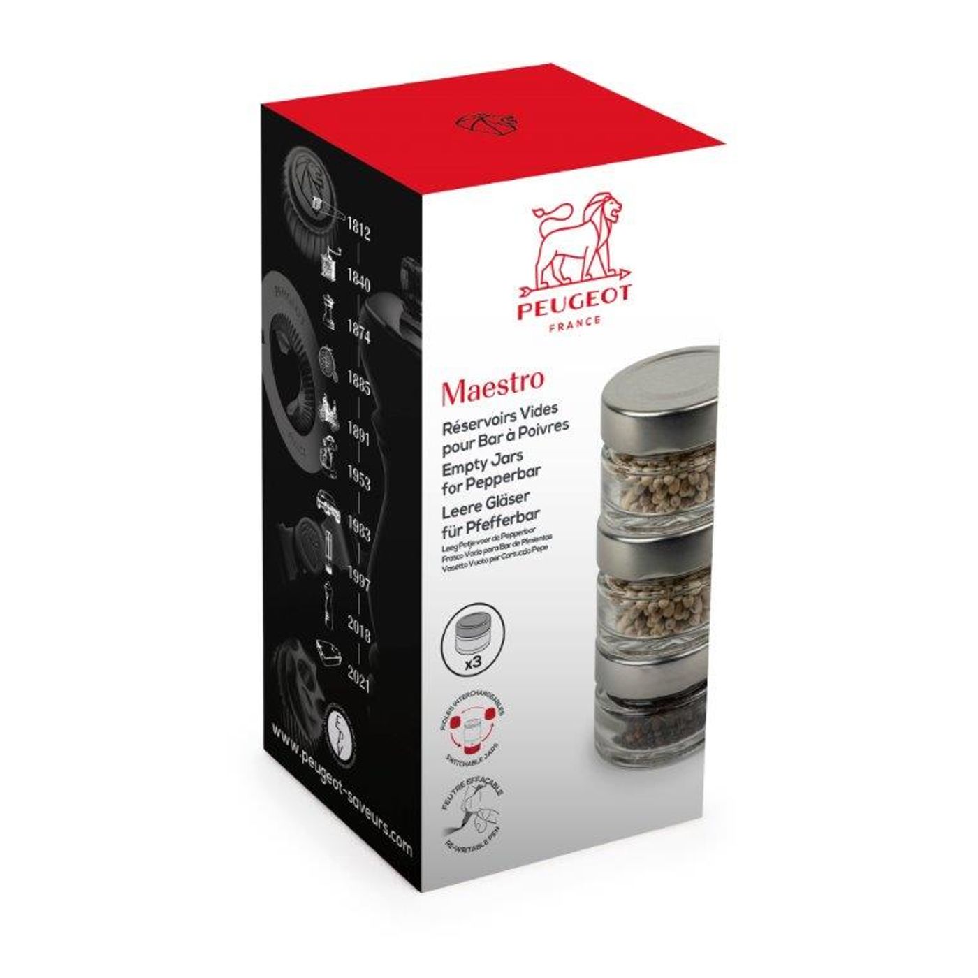 Kit de 3 fioles Vides Pour Moulin Maestro