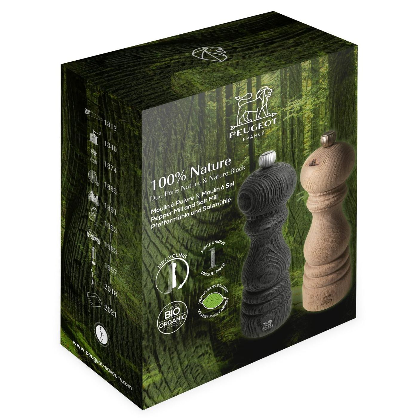 Coffret moulins à sel et poivre Paris 100% nature