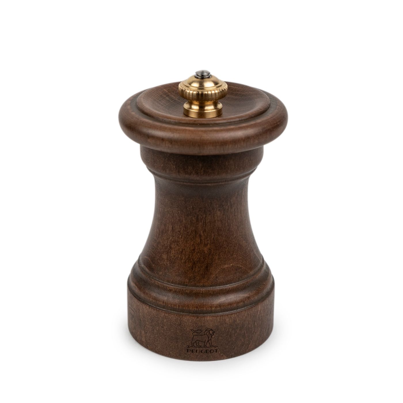 Moulin à poivre manuel 1874 en bois patiné, 10 cm