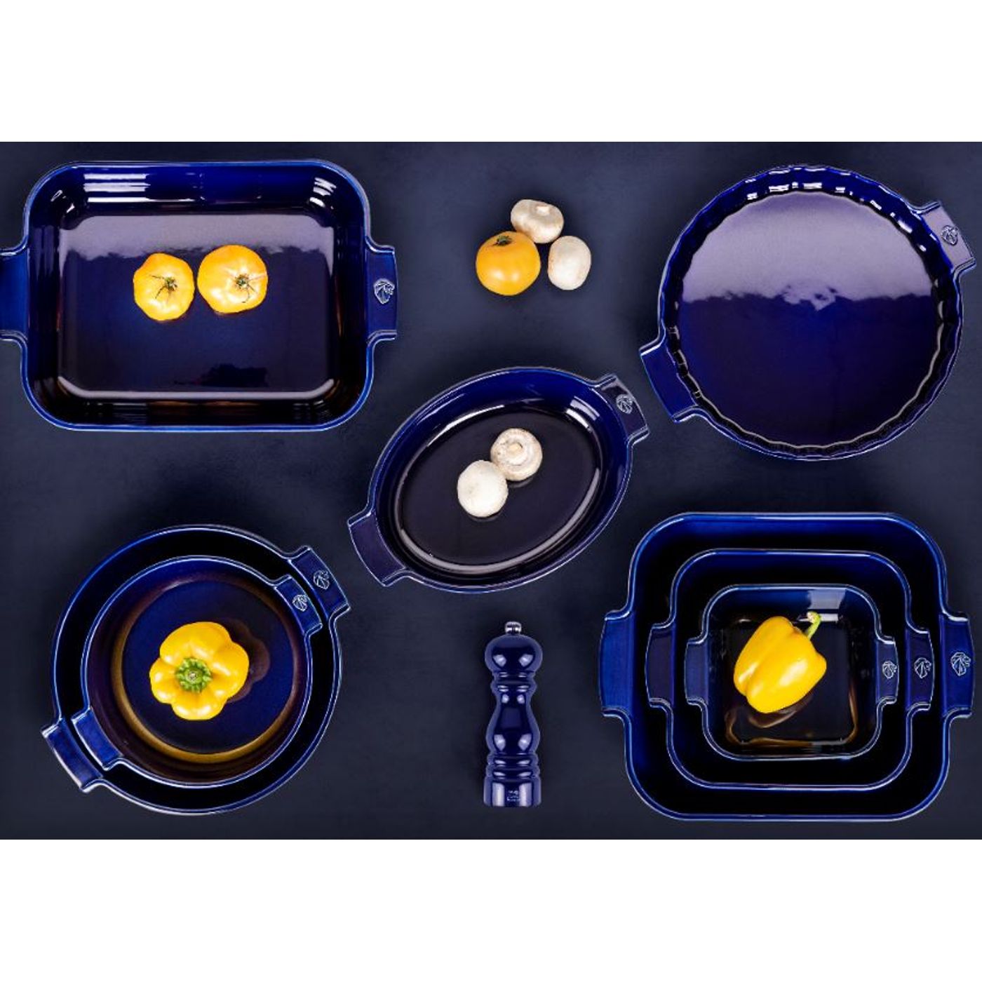 Plat à four rectangulaire bleu 40 cm