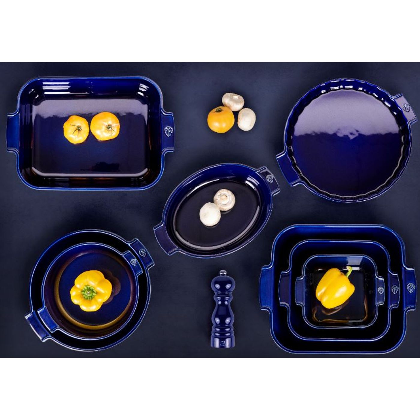 Plat à four carré bleu 36 cm