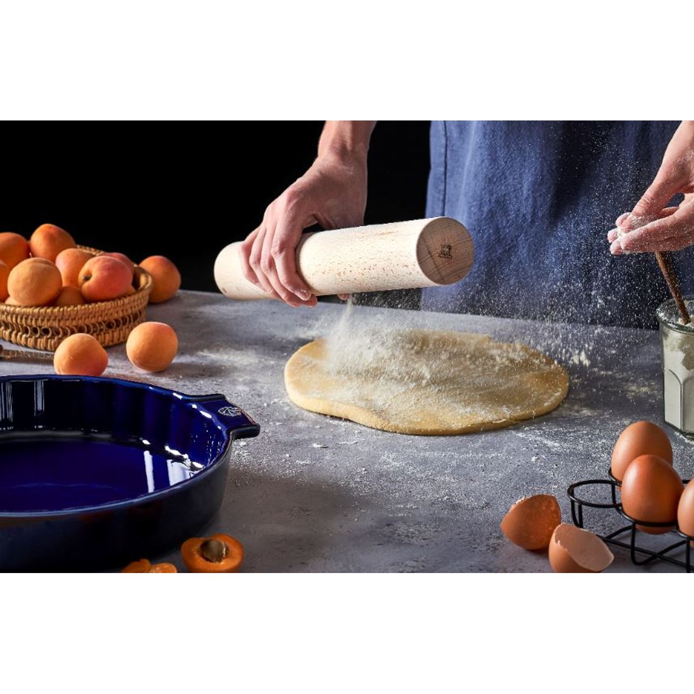 Plat à tarte bleu 30 cm