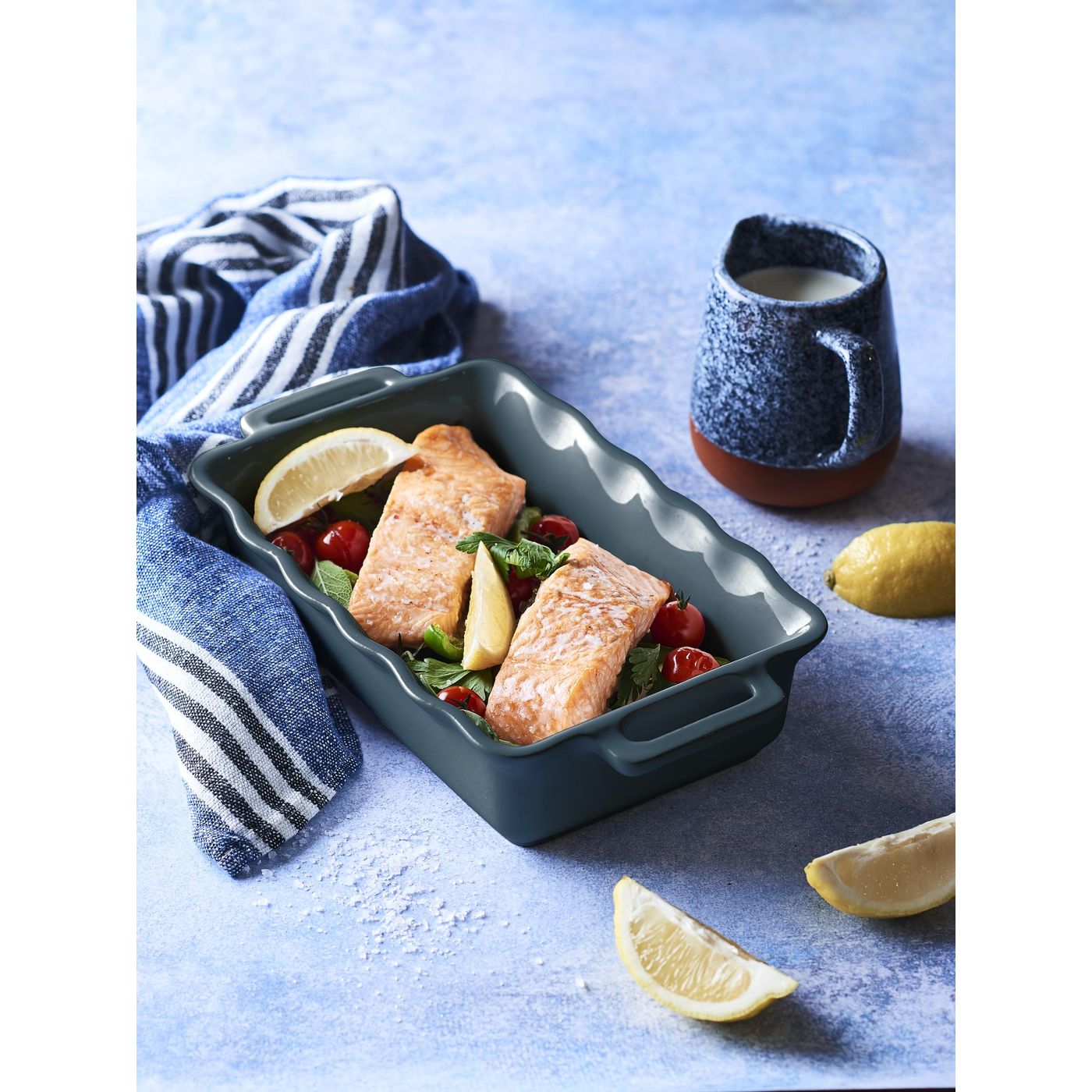 Plat à four Délices rectangulaire 37,5 cm bleu océan