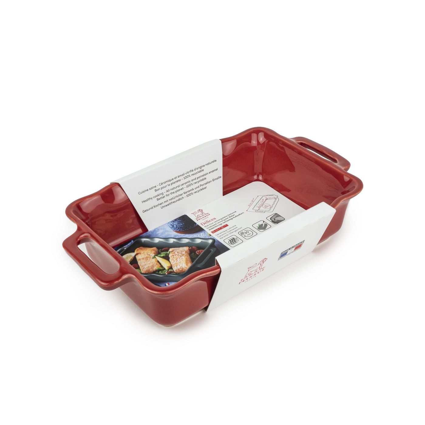 Plat à four Délices rectangulaire 31 cm rouge cerise