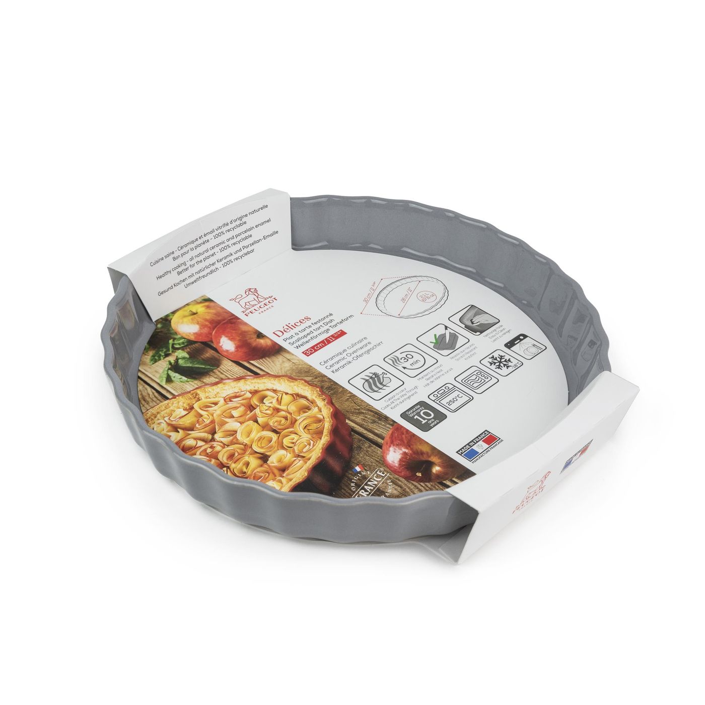 Plat à tarte Délices gris 30cm