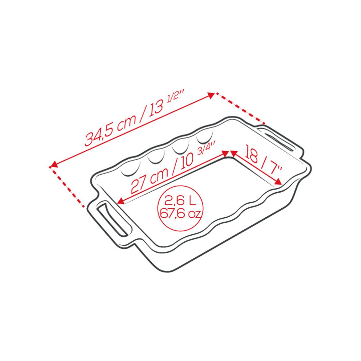 PLAT À FOUR RECTANGULAIRE DÉLICES NOIR 34,5CM