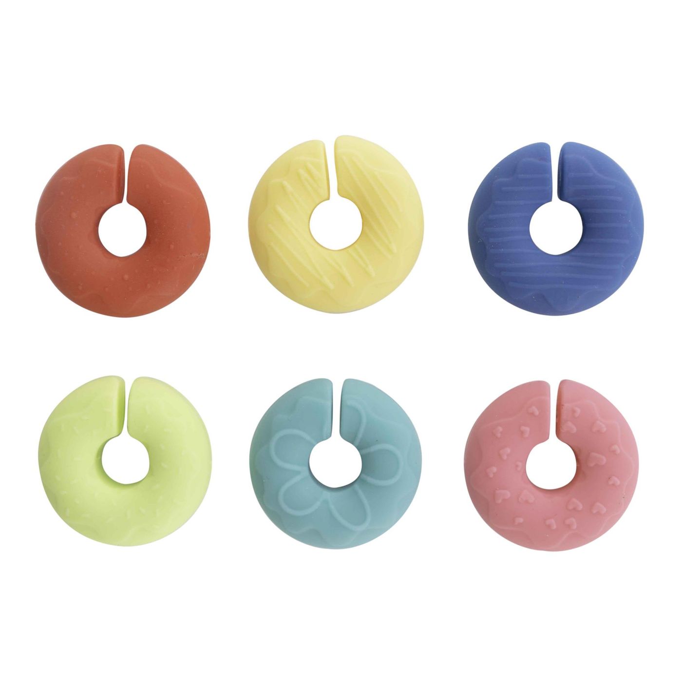 Lot 6 marques-verres silicone donuts
