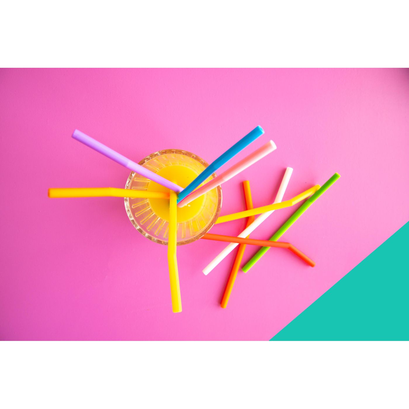 Lot 8 pailles courbées silicone 16,5 cm