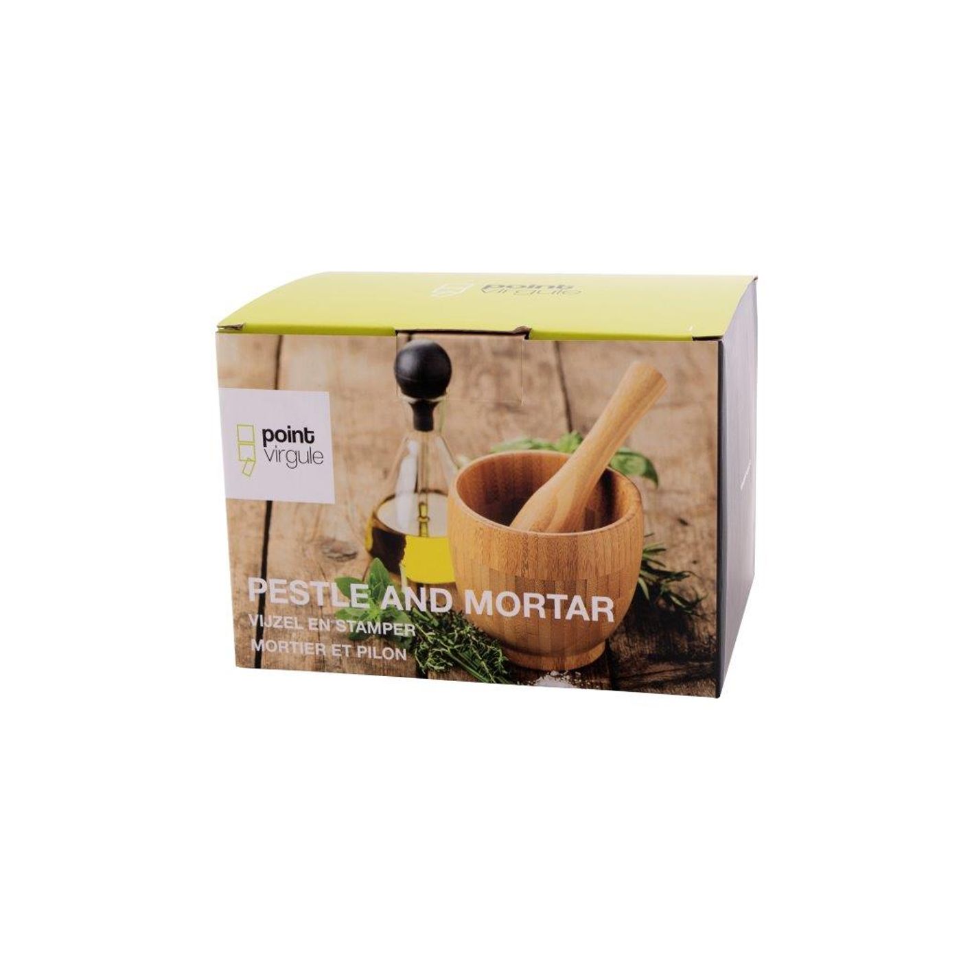 Mortier avec pilon bambou