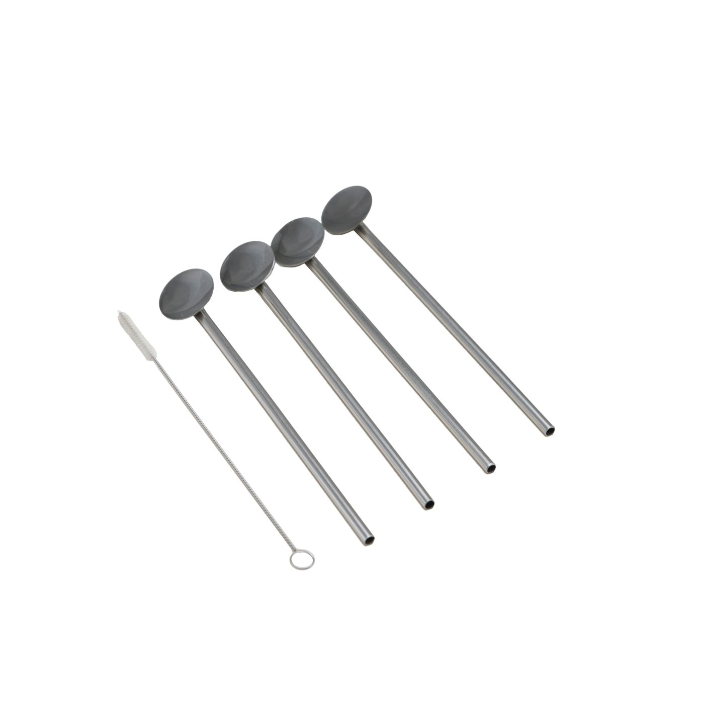 Lot de 4 pailles-cuillères inox