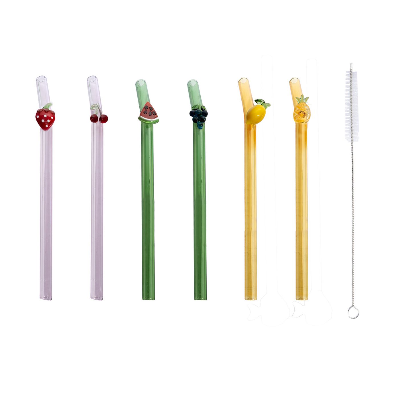 Lot de 6 pailles fruits