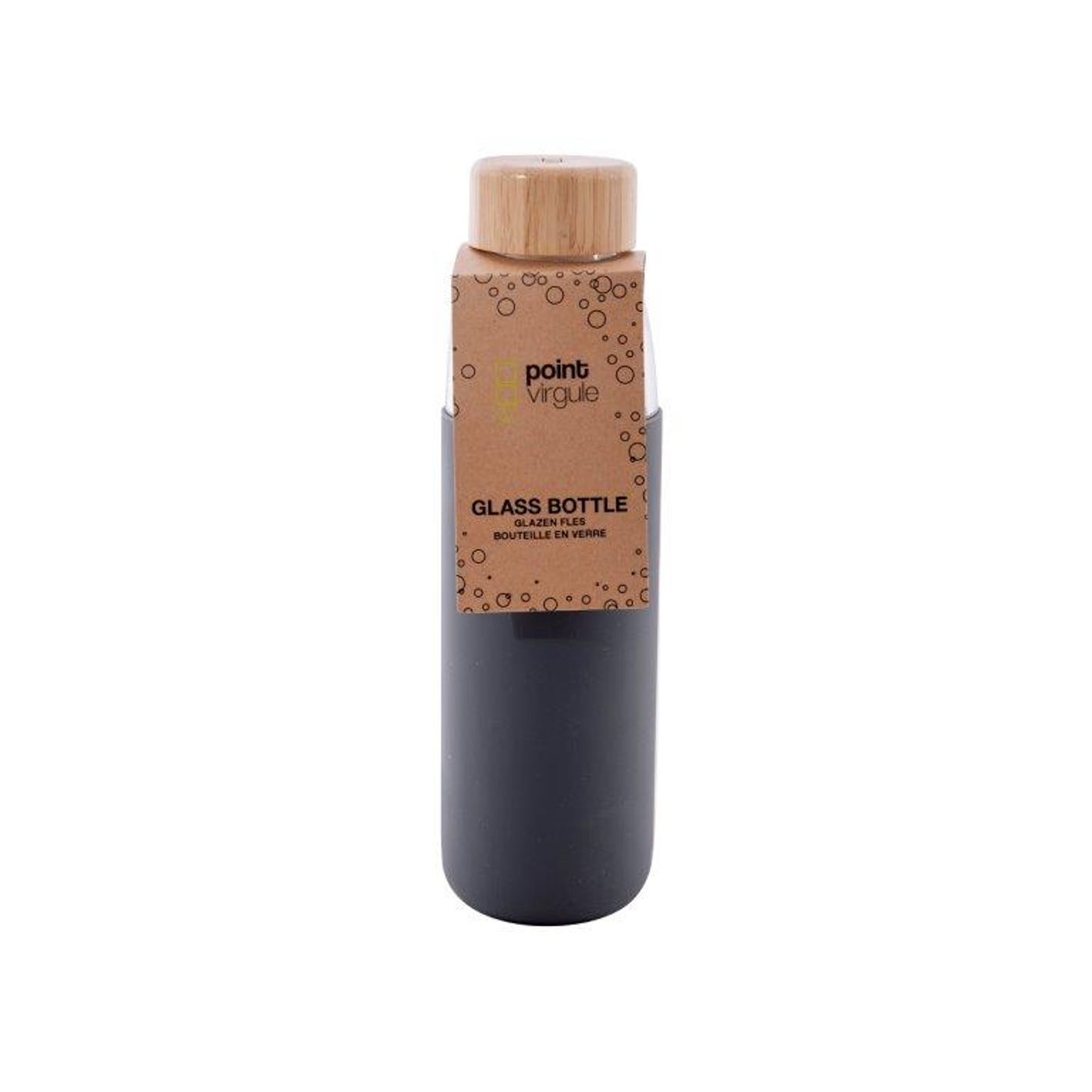 Bouteille verre borosilicate 580 ml gris foncé