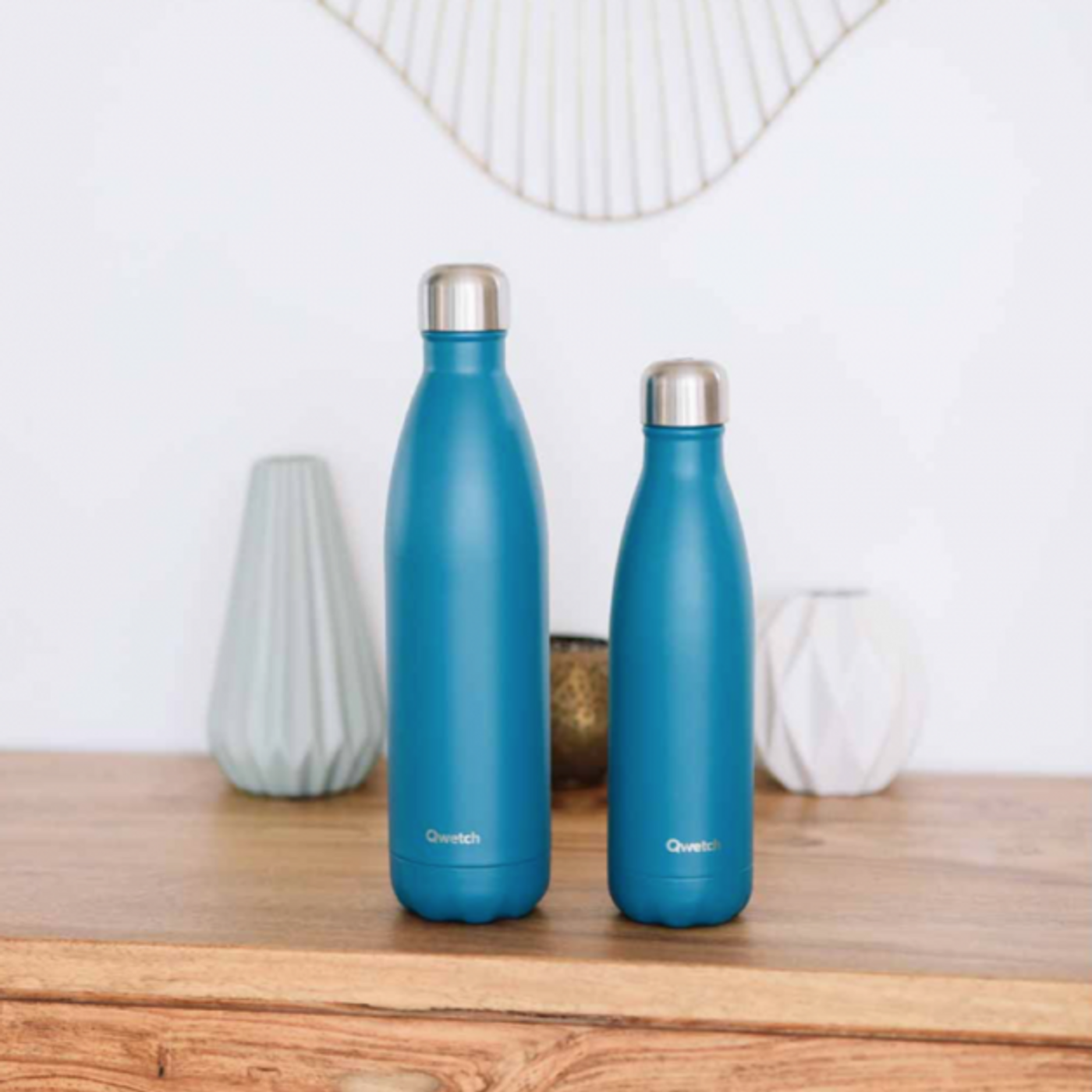 Bouteille isotherme double paroi bleu canard matt 750 ml