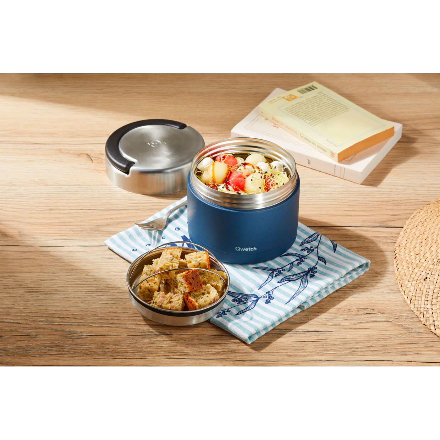 Lunchbox isotherme active granite bleu 850 ml