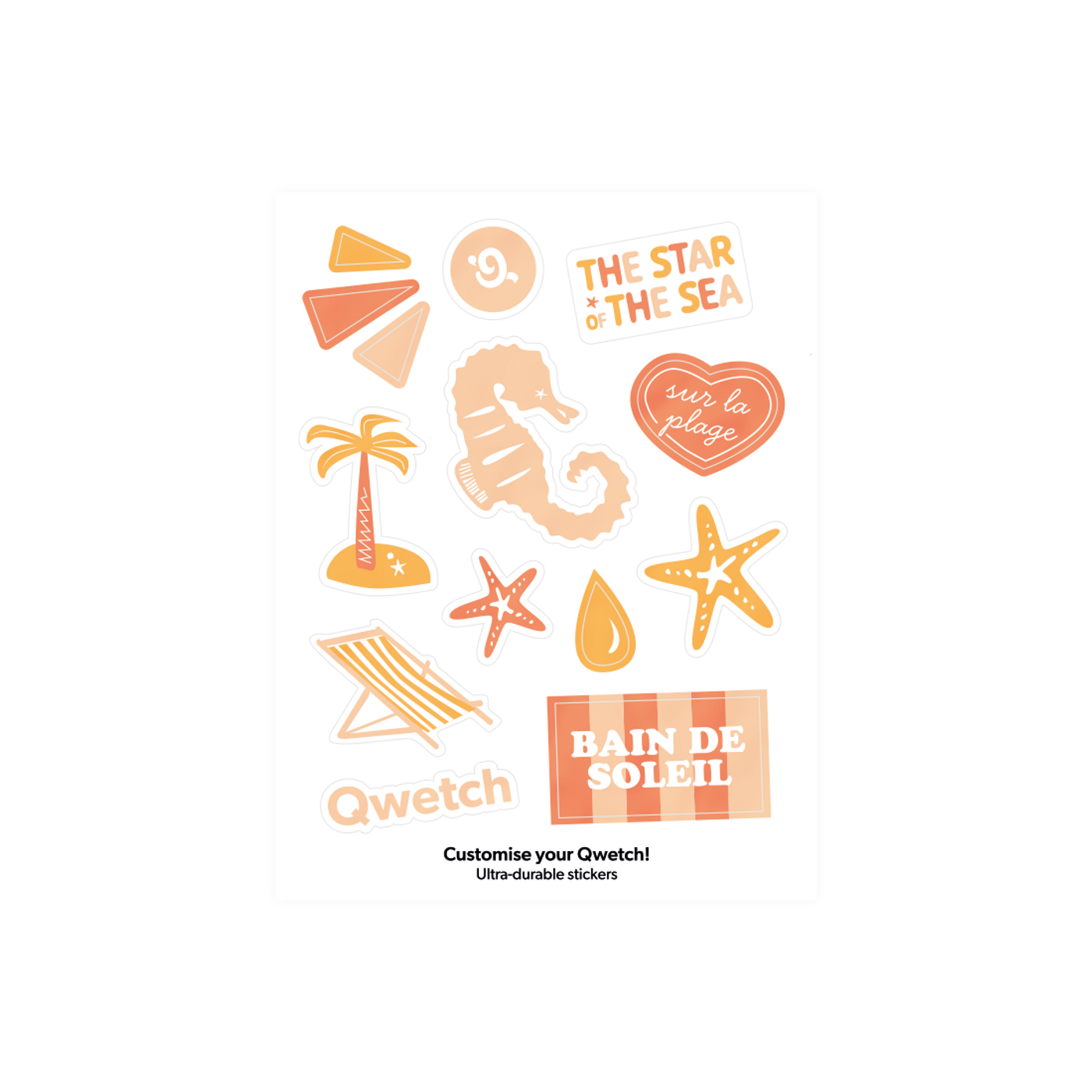 Planche de stickers abricots