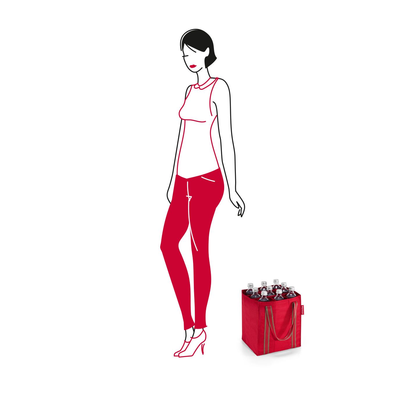 Sac à bouteilles rouge