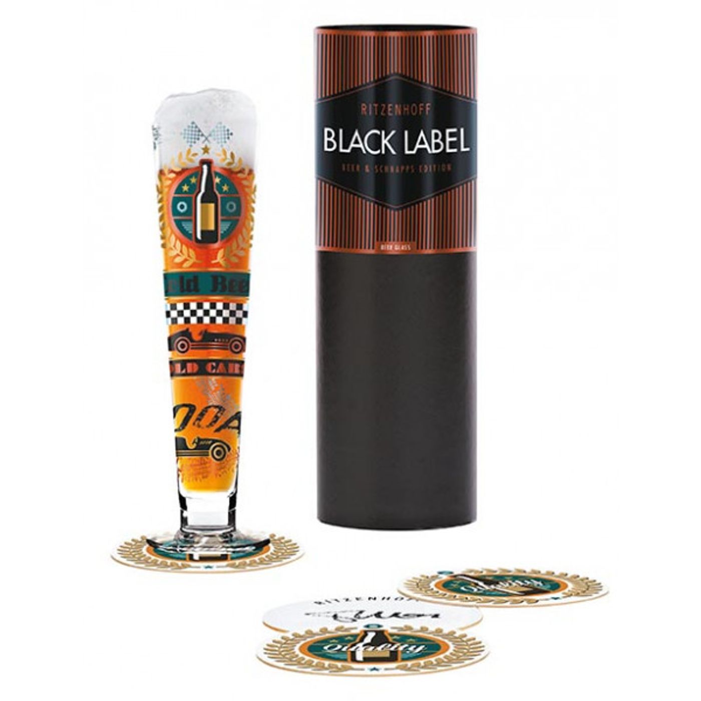 Coffret verre à bière Gold beer