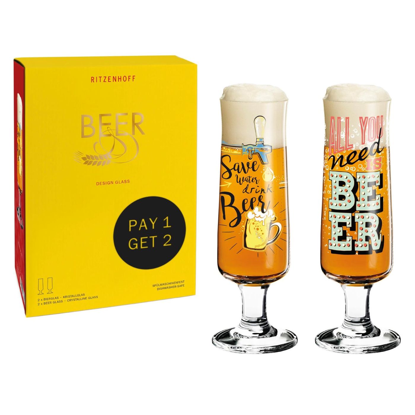 Coffret 2 verres à bière BEER