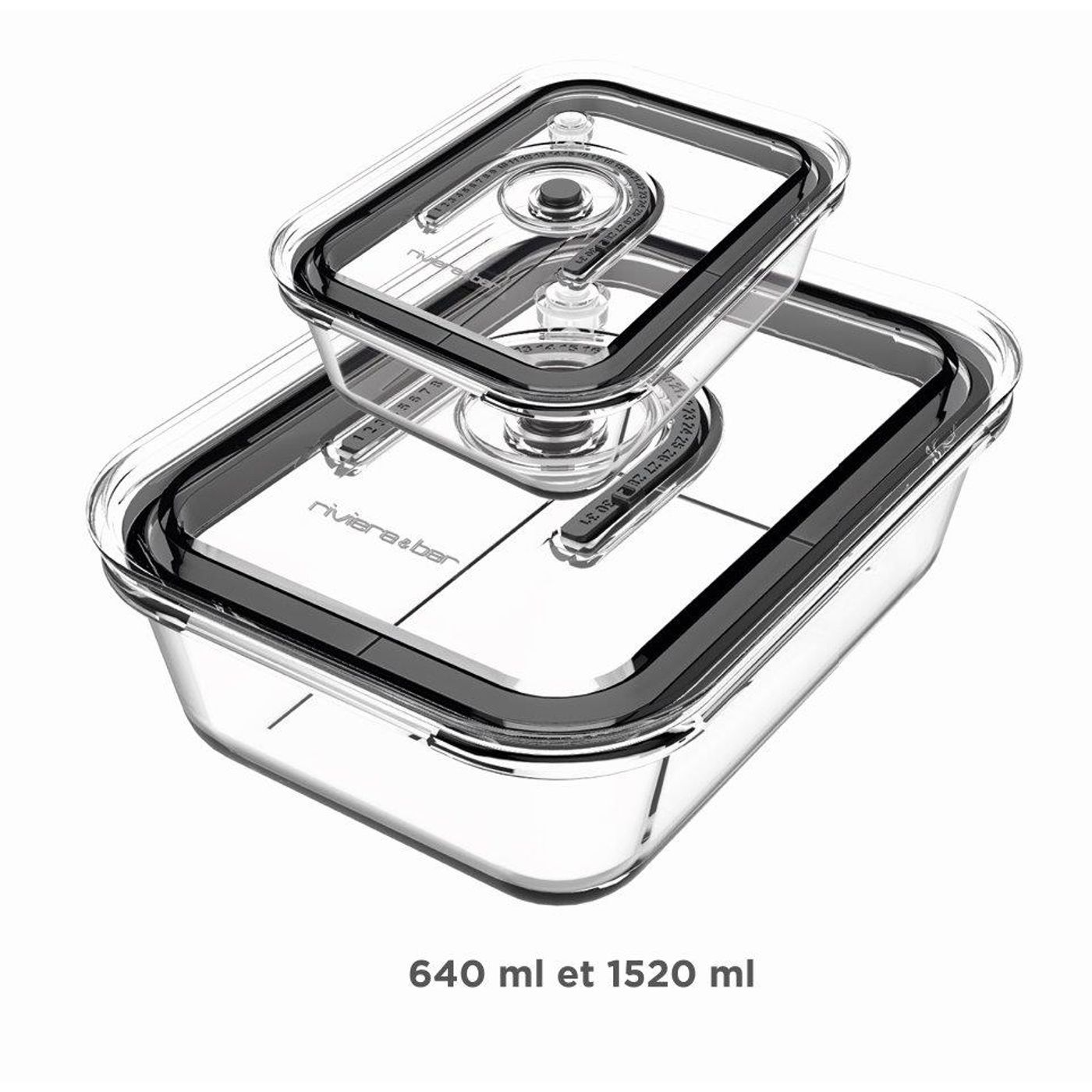 Lot de 2 boites de conservation sous vide