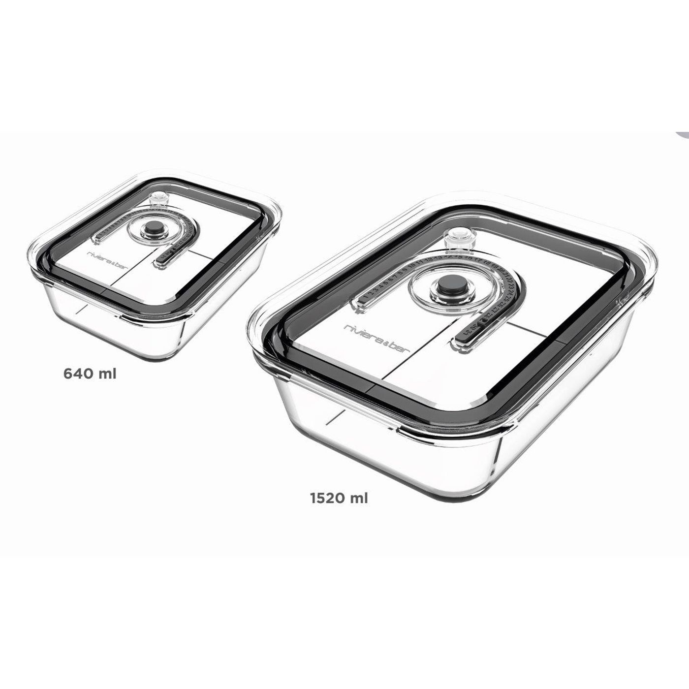 Lot de 2 boites de conservation sous vide
