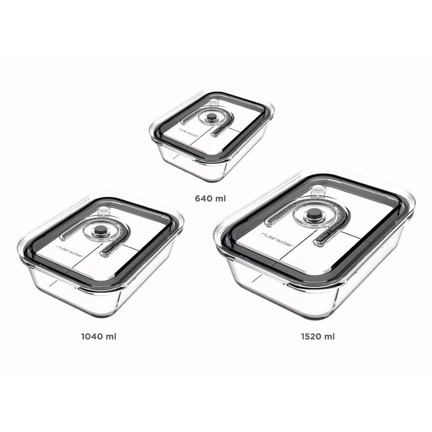 Lot de 3 boites de conservation sous vide