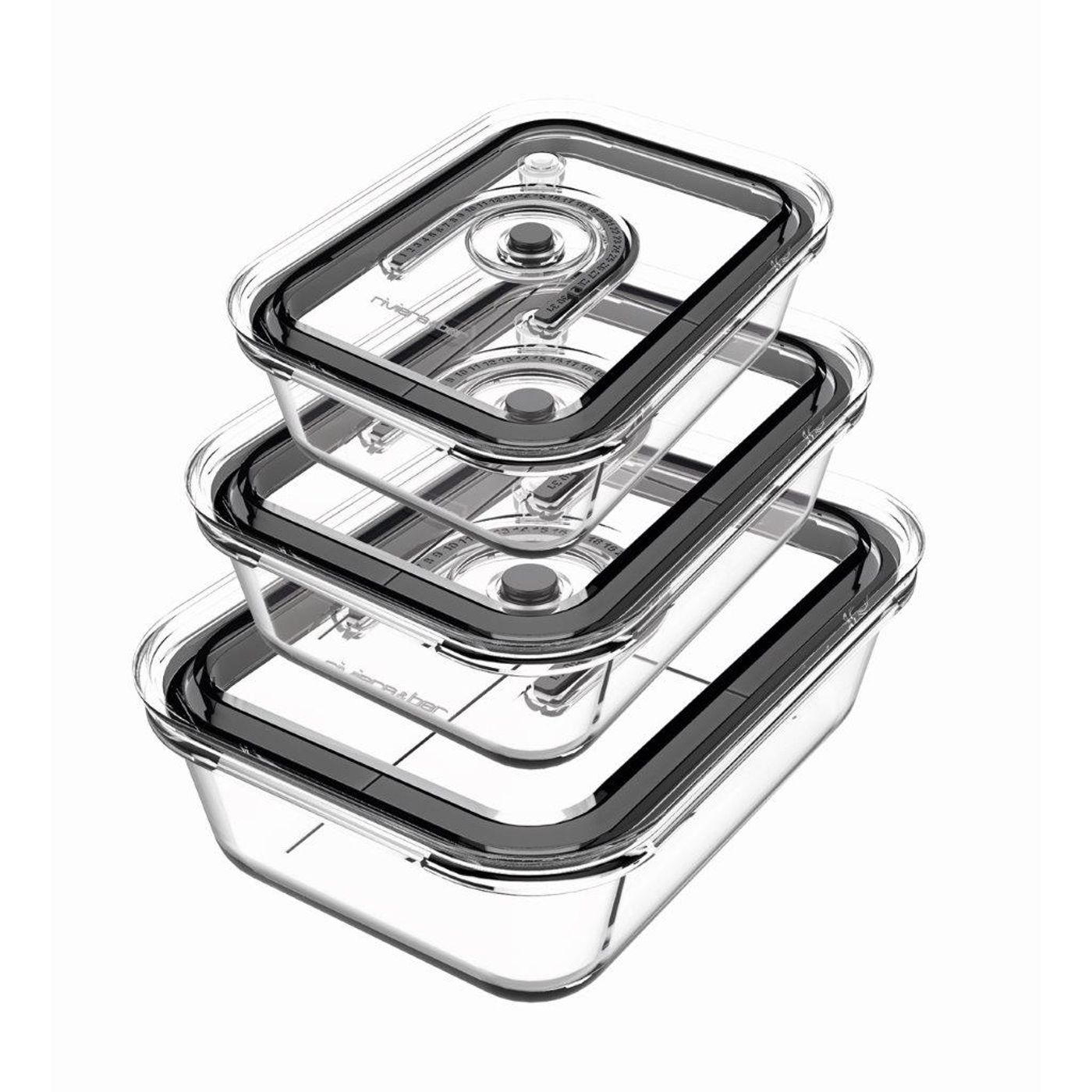 Lot de 3 boites de conservation sous vide