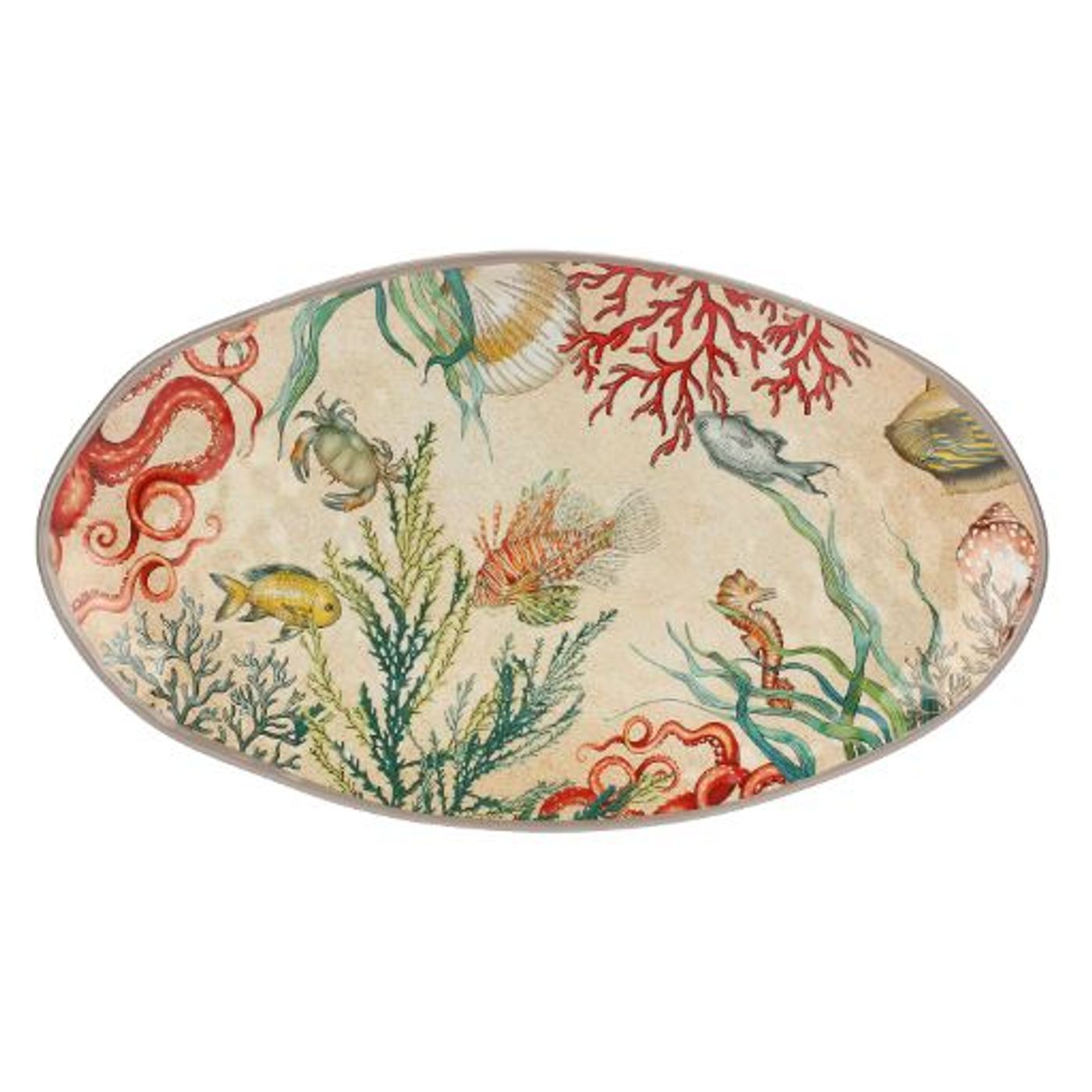 Plat ovale en mélamine Sealife 52 x 30cm