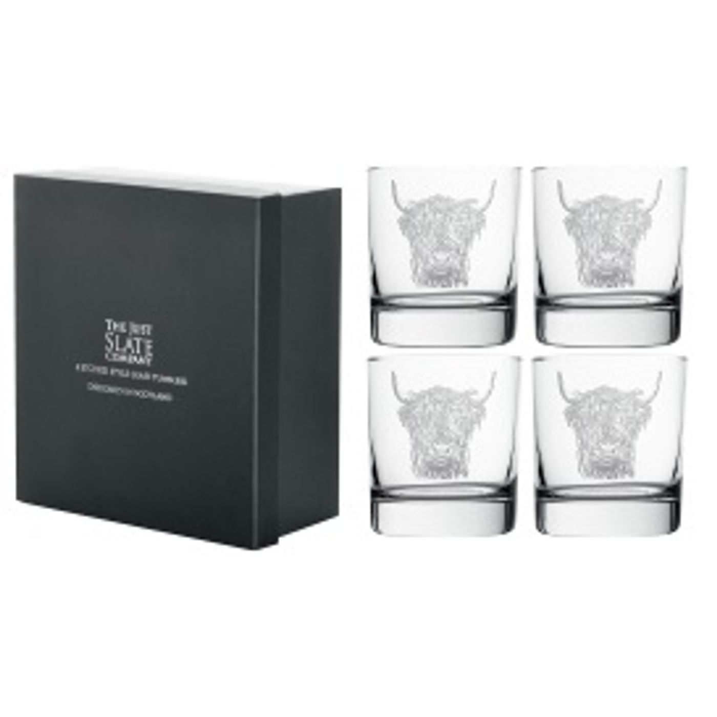 Coffret de 4 verres à whisky boeuf