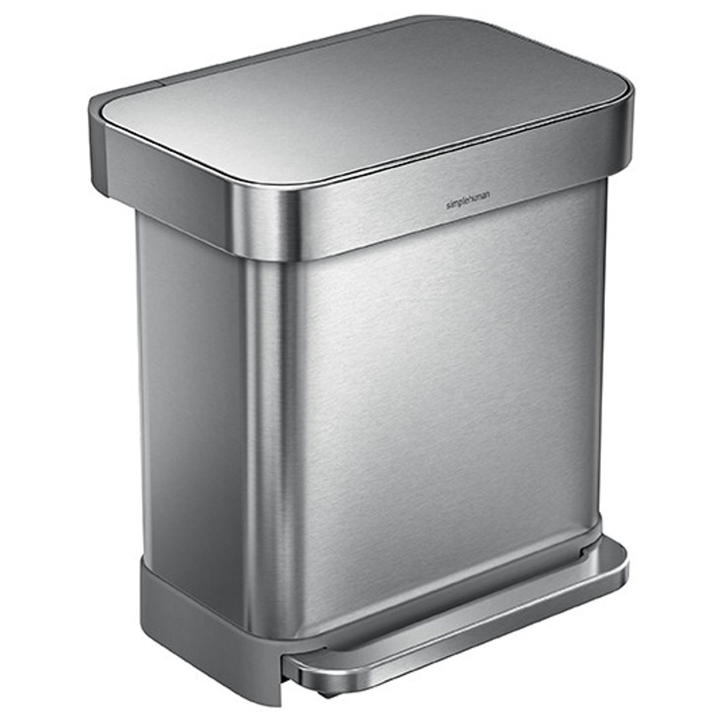 Poubelle rectangulaire 30 L inox avec réserve à sacs