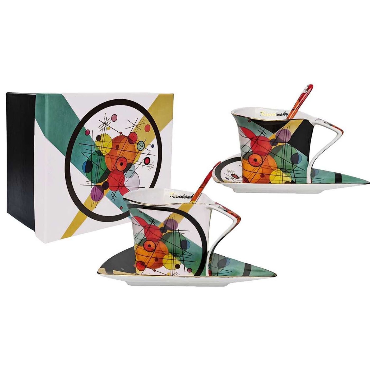 Coffret de 2 tasses café 18 cl + soucoupe + cuillère KANDINSKY 50 cl