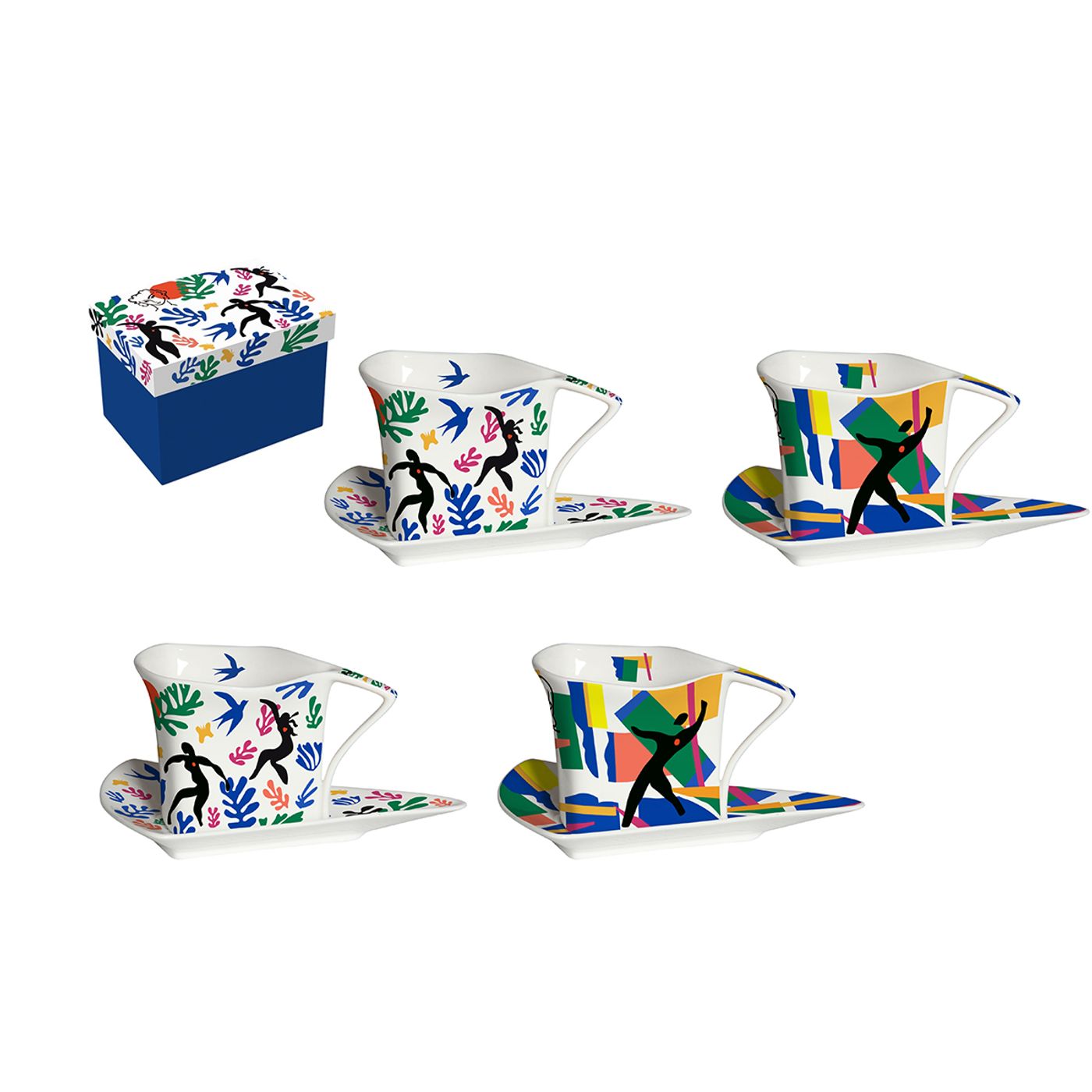 Coffret Esprit Matisse 4 tasses triangles 90ml