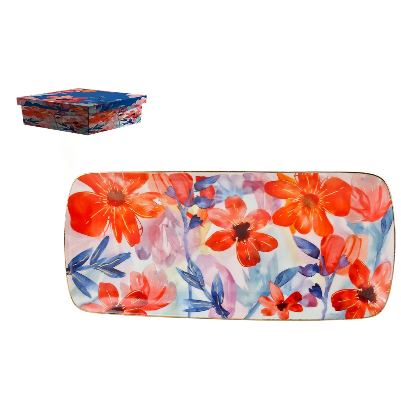 Plat à cake rectangulaire Aquarella