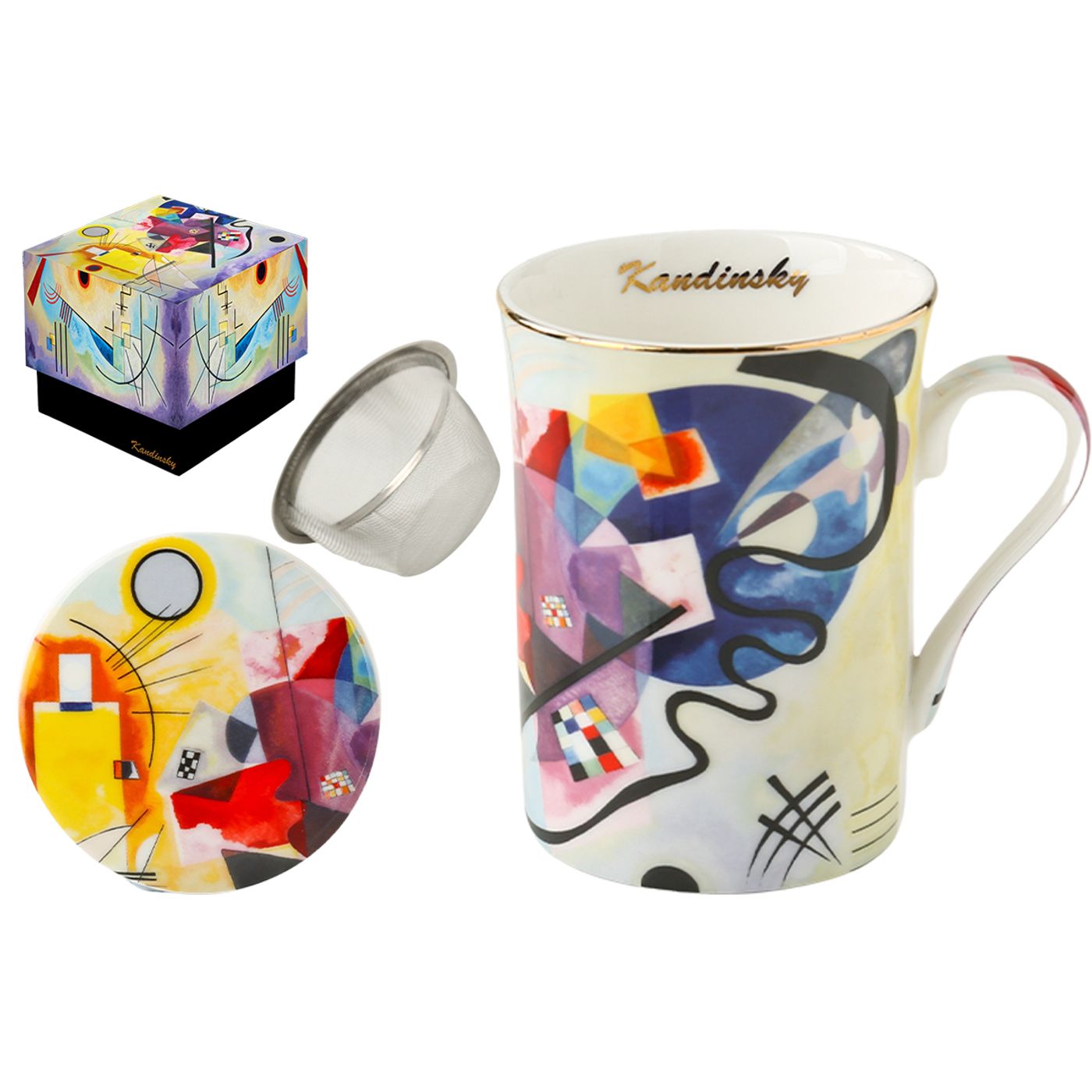 TISANIERE 300ML + INFUSEUR KANDINSKY JAUNE-ROUGE-BLEU