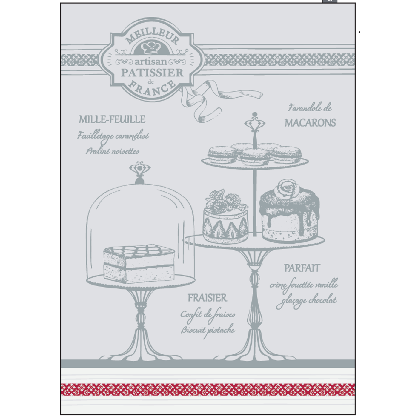 Torchon pâtisserie perle