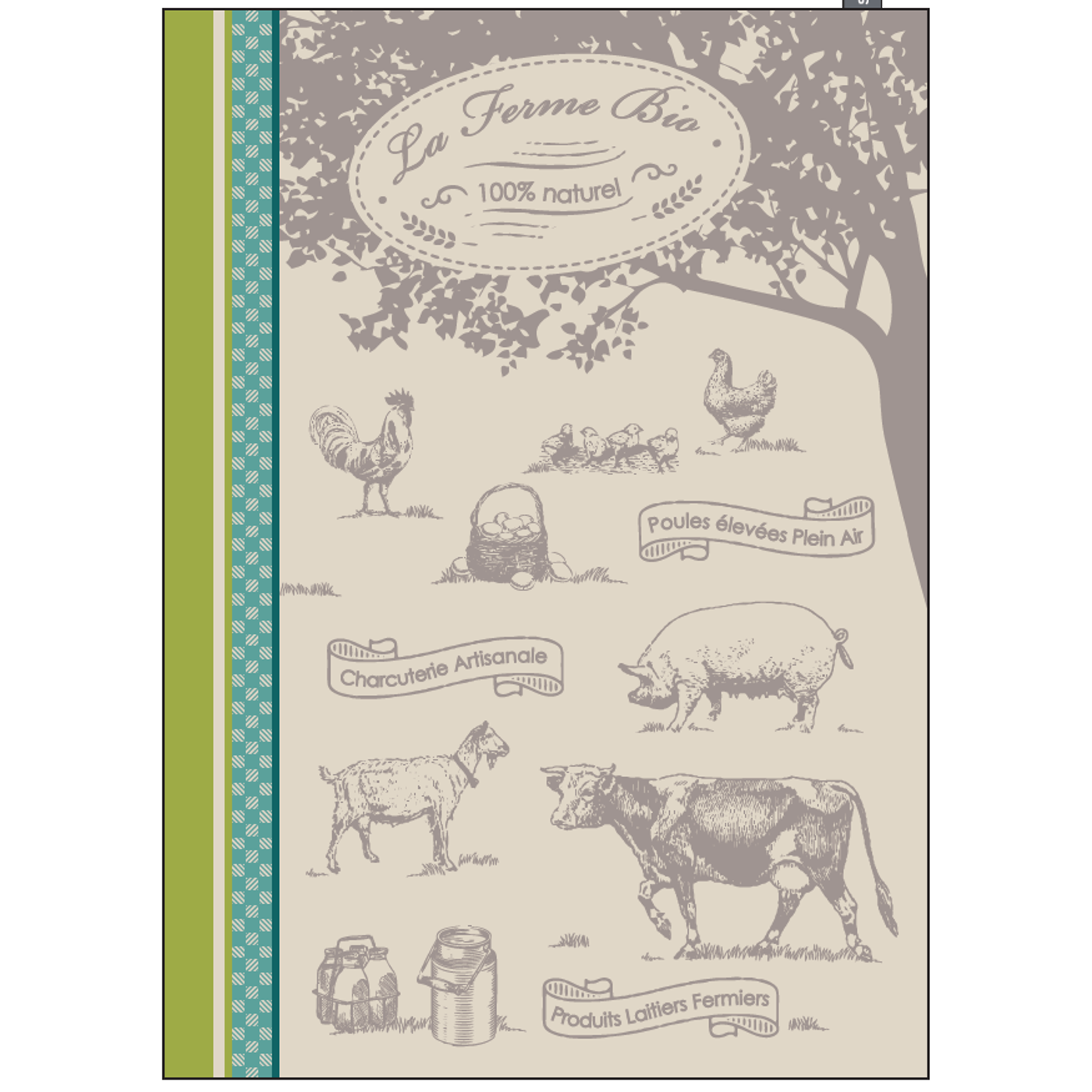 Torchon Ferme Bio Vert