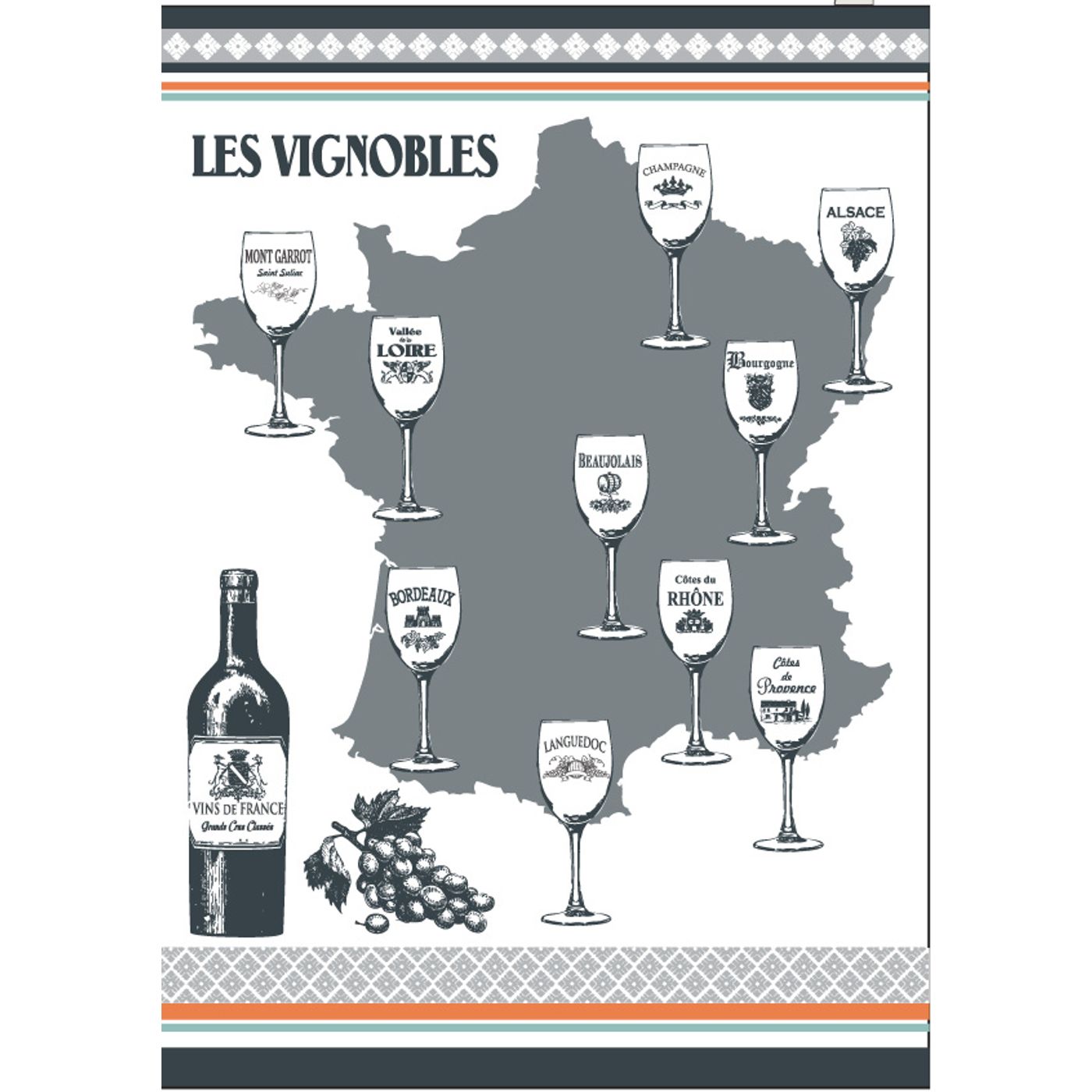 Torchon Vignobles 50 x 70 cm