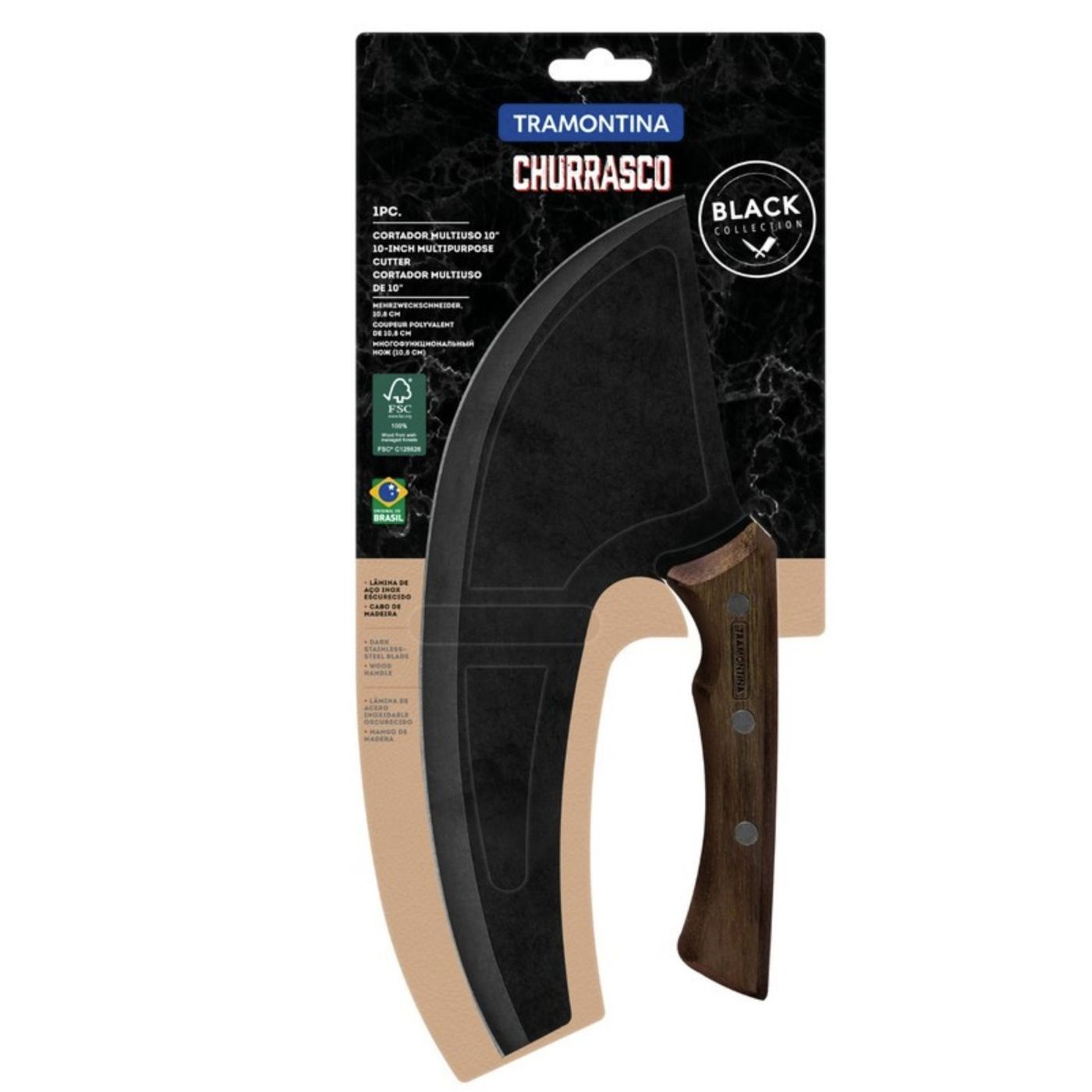 Couteau à pizza et viande Viking Black 27cm.