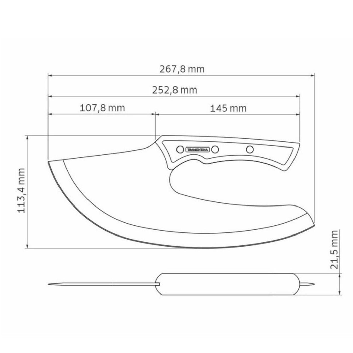 Couteau à pizza et viande Viking Black 27cm.