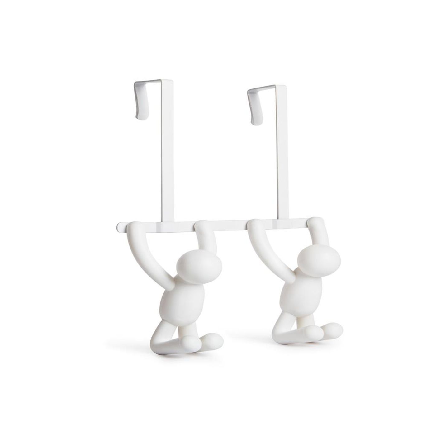 Patère double de porte blanche BUDDY