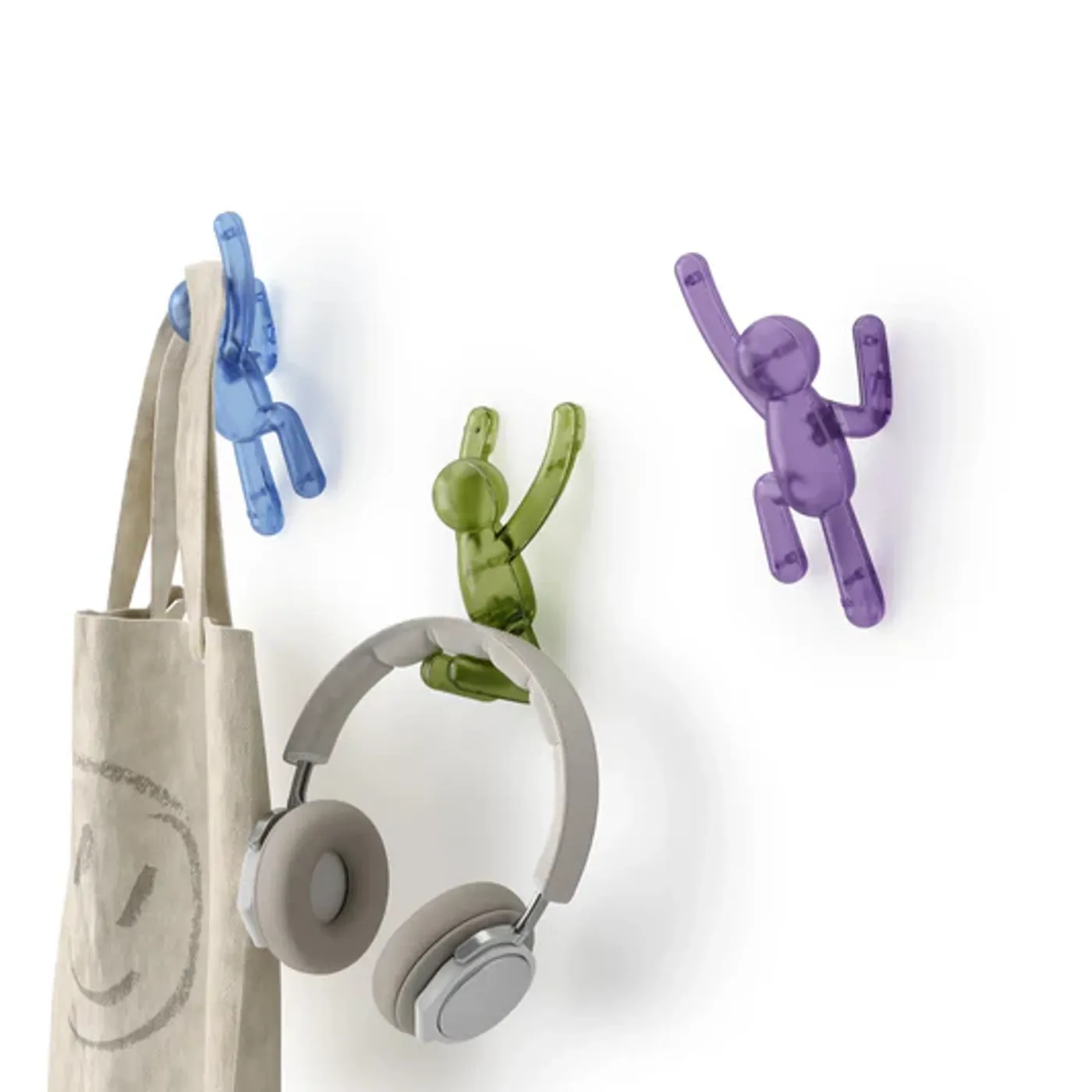 Lot de 3 patères BUDDY coloris assortis
